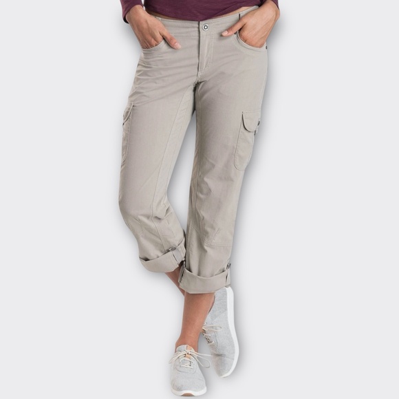 KUHL Women Splash Roll-Up Pants Cargo Hiking Gorpcore Outdoor Cabin Khaki Tan 10 - Picture 1 of 15